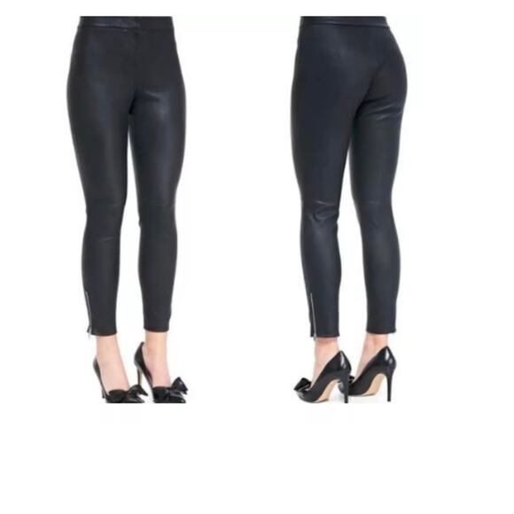 Kate Spade Estella Black Leather Pants - Picture 2 of 7